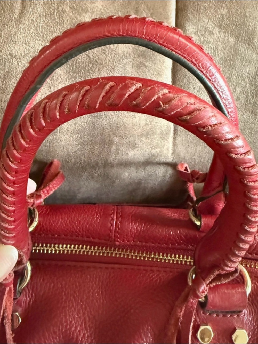 Rebecca Minkoff Red Leather Convertible Shoulder Bag with Gold Hardware - Picture 7 of 7